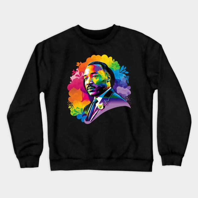 Martin Luther King Retro Design Crewneck Sweatshirt by DankFutura